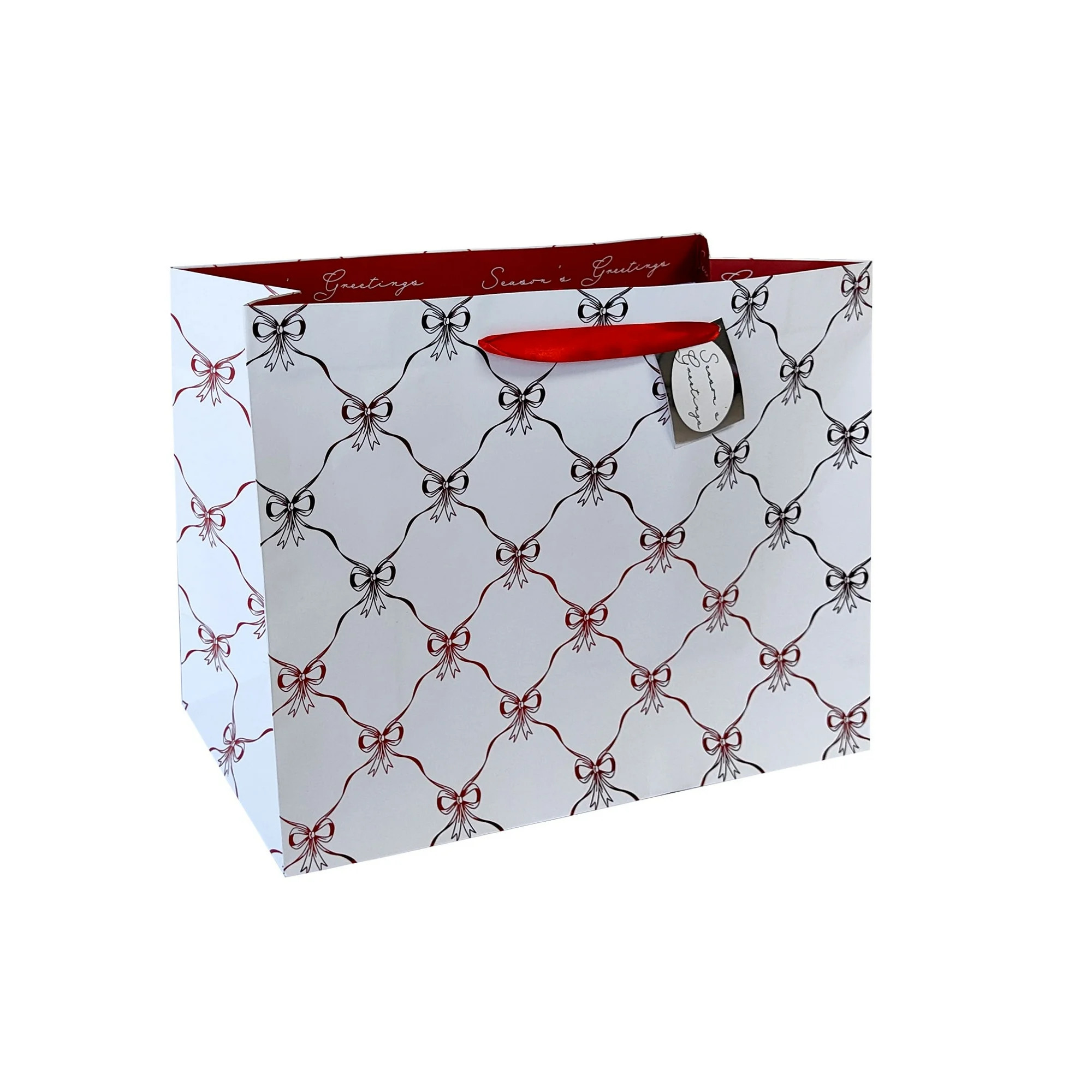 Super Jumbo Red Bows Christmas Paper Gift Bag, 22" x 8.67" x 17", by Holiday Time | Walmart (US)