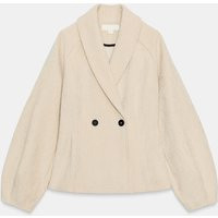 Zara - Fitted Double-Breasted Jacket - Oyster-White - L - Woman | Zara US