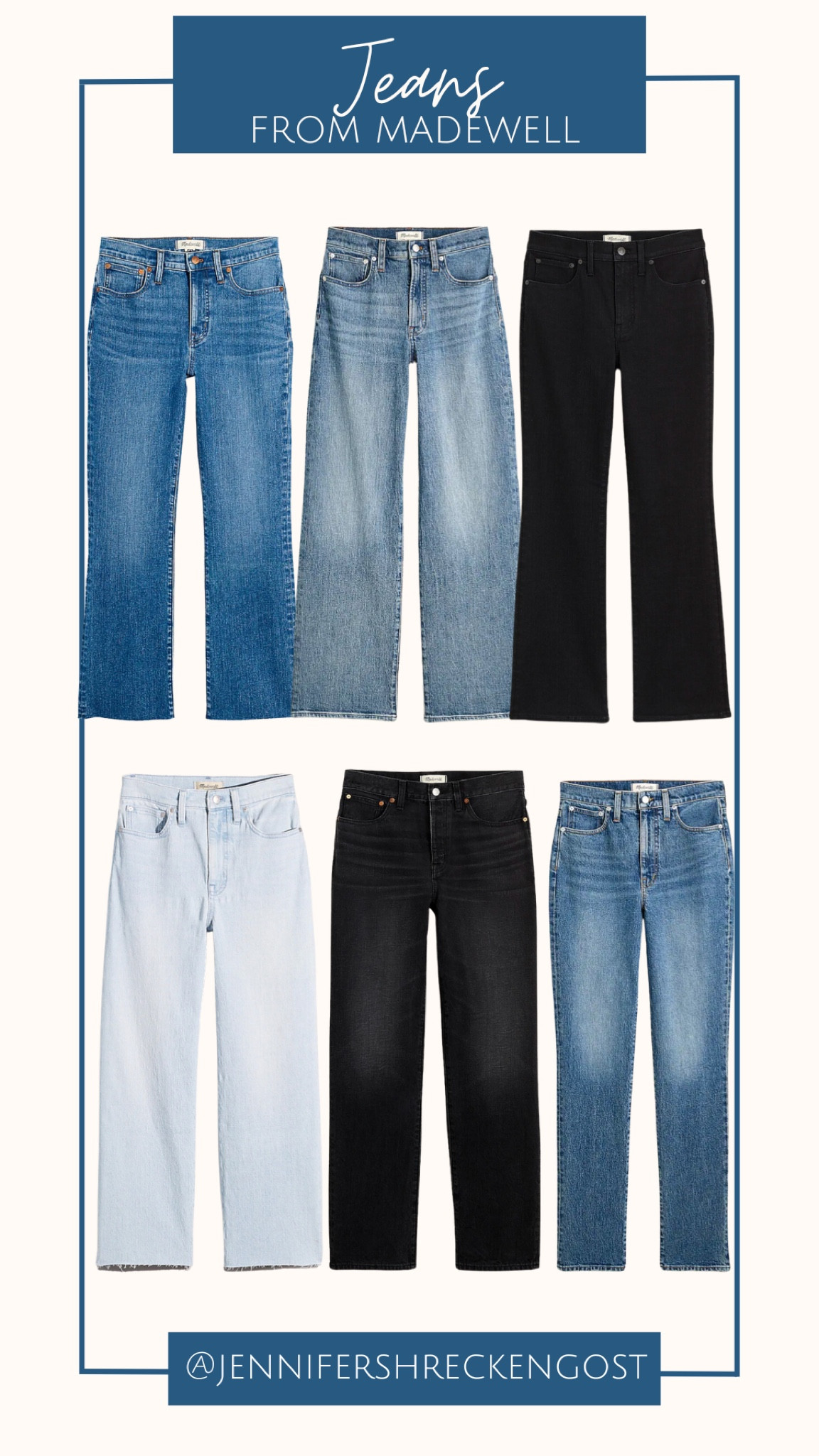 Jeans from Madewell! Madewell has so many different washes, colors and styles of denim. 

#LTKFind #LTKstyletip #LTKSeasonal