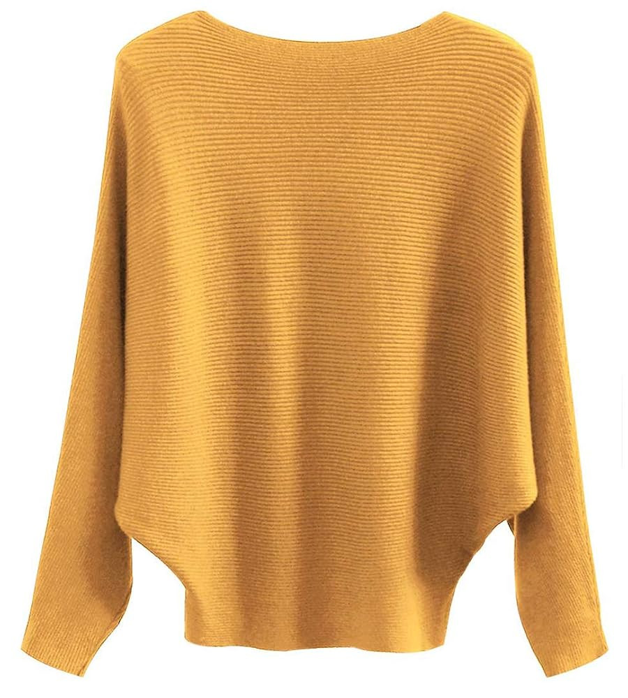 Women Lightweight Oversized Sweaters Tops Batwing Sleeves Knitted Dolman Pullovers | Amazon (US)