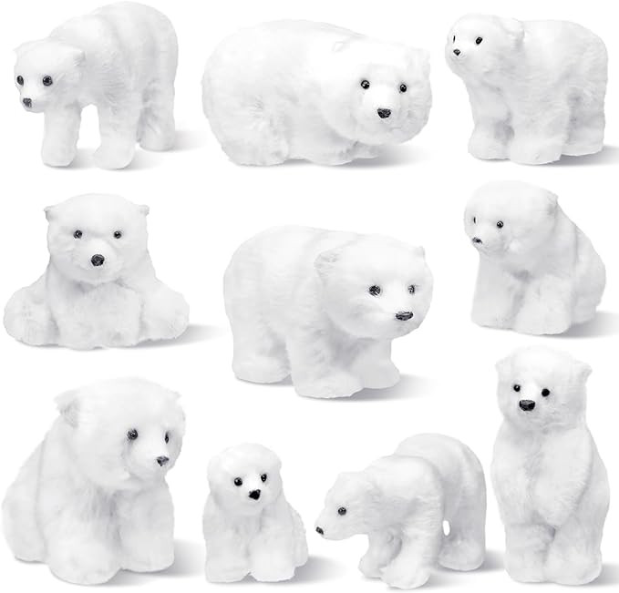 Yinder Large Christmas Polar Bear Ornament White Polar Bear for Christmas Tree Cute Furry Bear Ha... | Amazon (US)