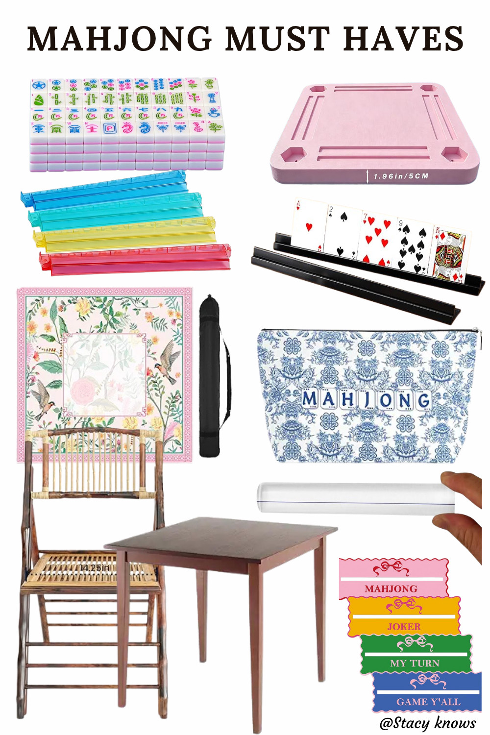 The ultimate Mahjong starter pack. Whether you're a seasoned player or just learning, these trendy accessories make playing so much more fun. Linking these gorgeous custom tiles, anti-slip mats, and matching travel bags! 
#LTKunder100 #MahjongLife #TrendyGames #CuteFinds #HostingEssentials #MahjongMat #GameNight #GiftIdeas 

 #LTKstorytime #LTKHome