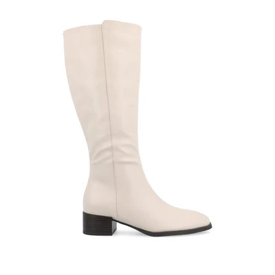 DEVRI KNEE HIGH BOOTS IN WIDE CALF - Bone | Journee Collection