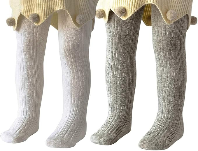 Century Star Baby Tights For Girls Soft Cotton Infant Leggings Toddler Solid Knit Socks Warm Stoc... | Amazon (US)