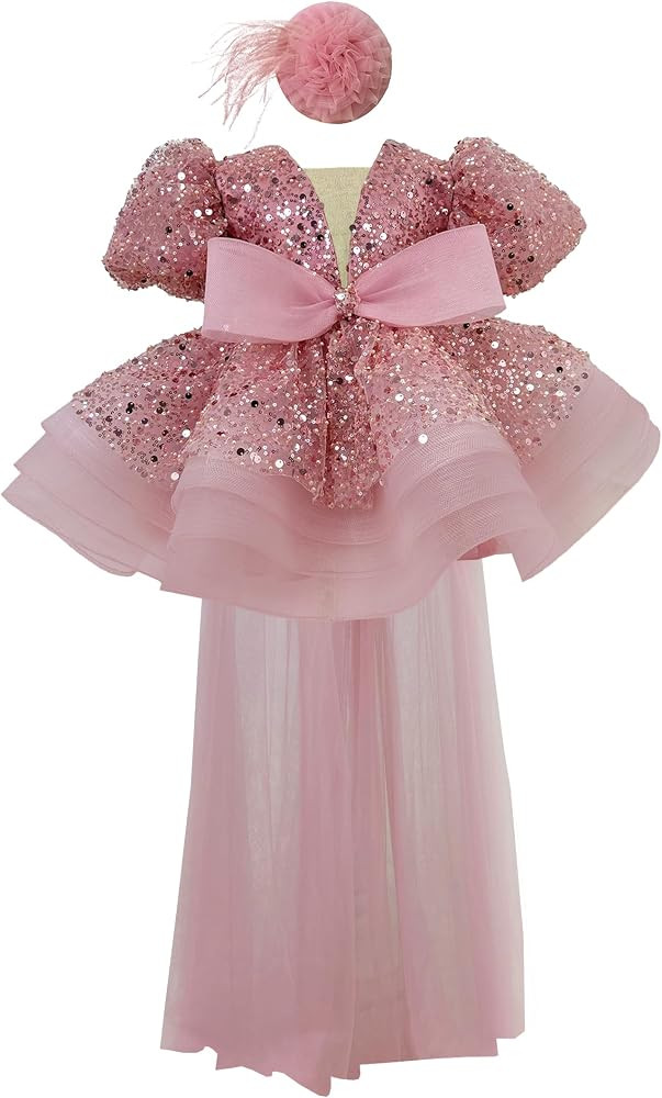 Sequins Pageant Princess Dress Toddler Girls Bubble Sleeves Birthday Party Dress Flower Girls Tut... | Amazon (US)