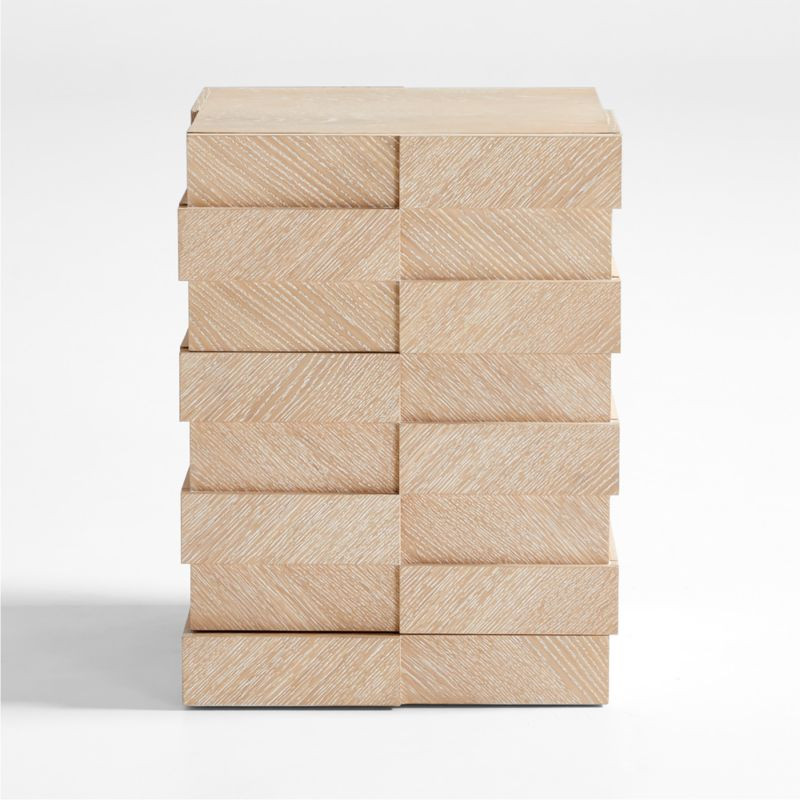 Flitch Natural Wood End Table with Storage + Reviews | Crate & Barrel | Crate & Barrel