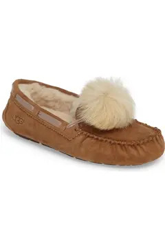 Dakota Water Resistant Genuine Shearling Pompom Slipper | Nordstrom