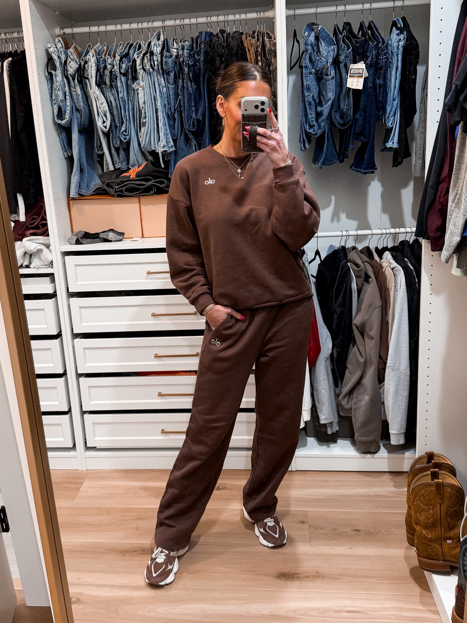 Sweatshirt-medium
Sweatpants-small
Sneakers-size down 1/2 size

#LTKootd #LTKTall #LTKActive