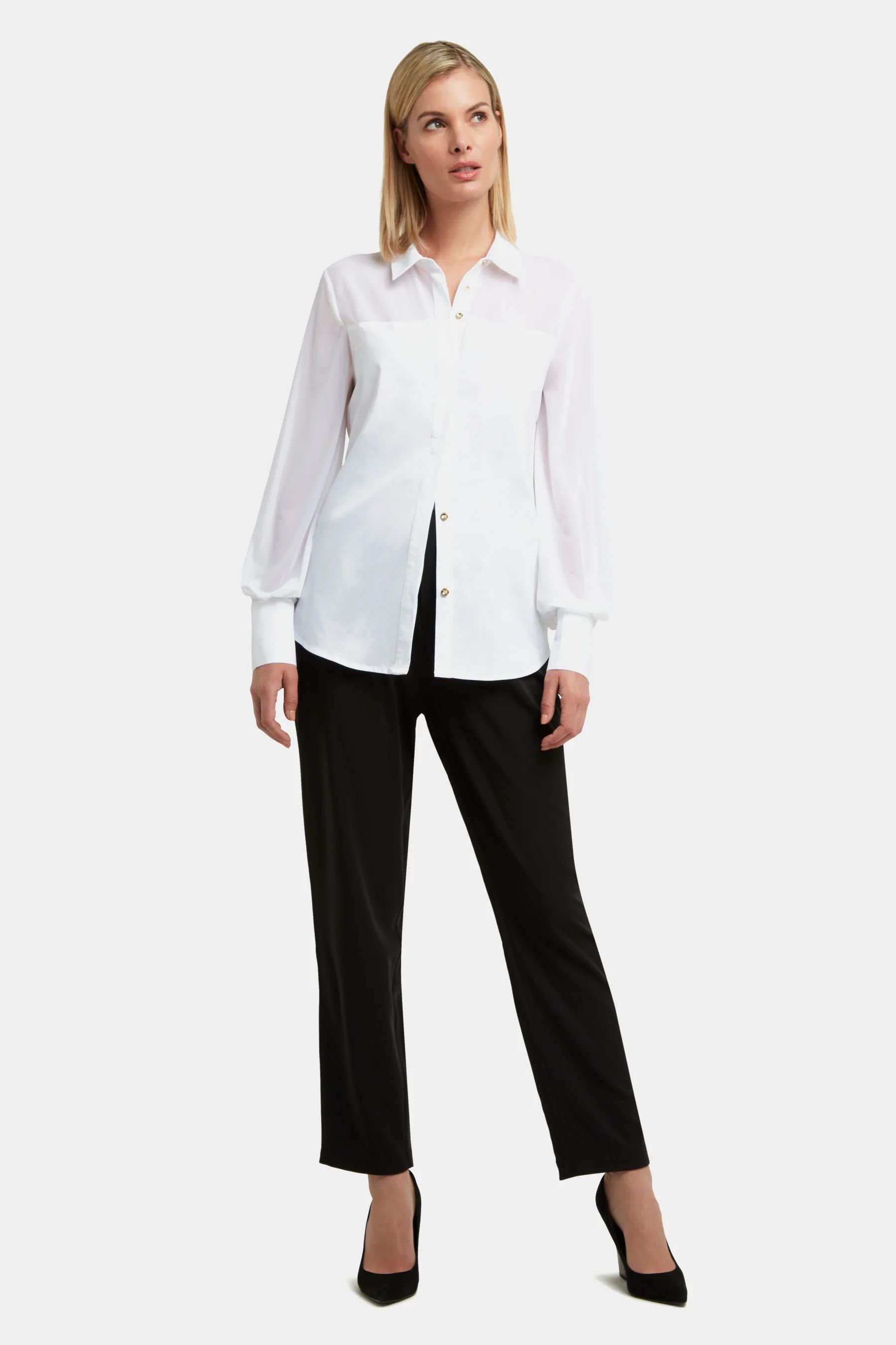 H Halston Women's Paneled Button Up Shirt in White 2XL Lord & Taylor | Lord & Taylor