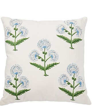 Southern Living Floral Embroidered Decorative Square Pillow | Dillard's | Dillard's