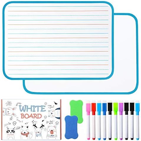 Chrider Dry Erase Board for Kids (Set of 2, 12"x9"x0.24"), Kids Lined Magnetic Dry Erase Board for L | Amazon (US)