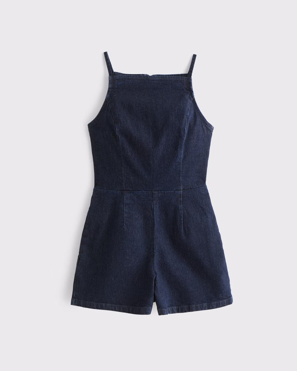 Apron Denim Romper | Abercrombie & Fitch (US)