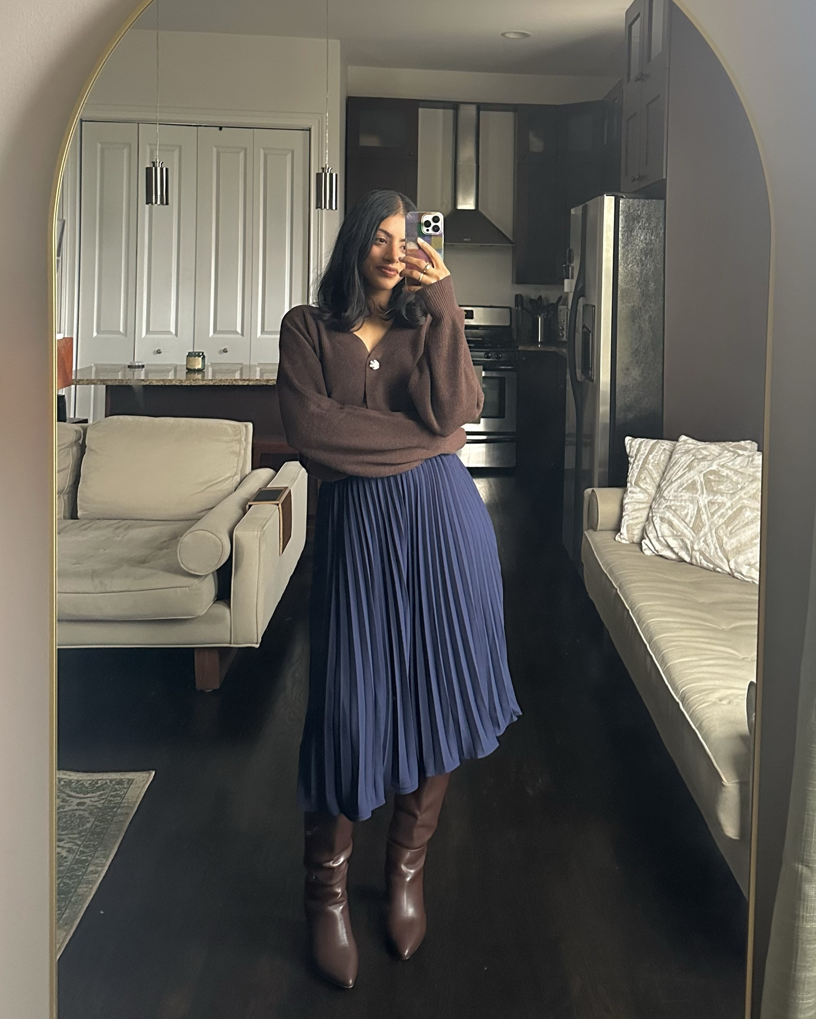 In love with this dark brown and navy blue color palette I created ! #holidayoutfit #midiskirt #navyblue

#LTKCyberWeek #LTKootd #LTKHoliday