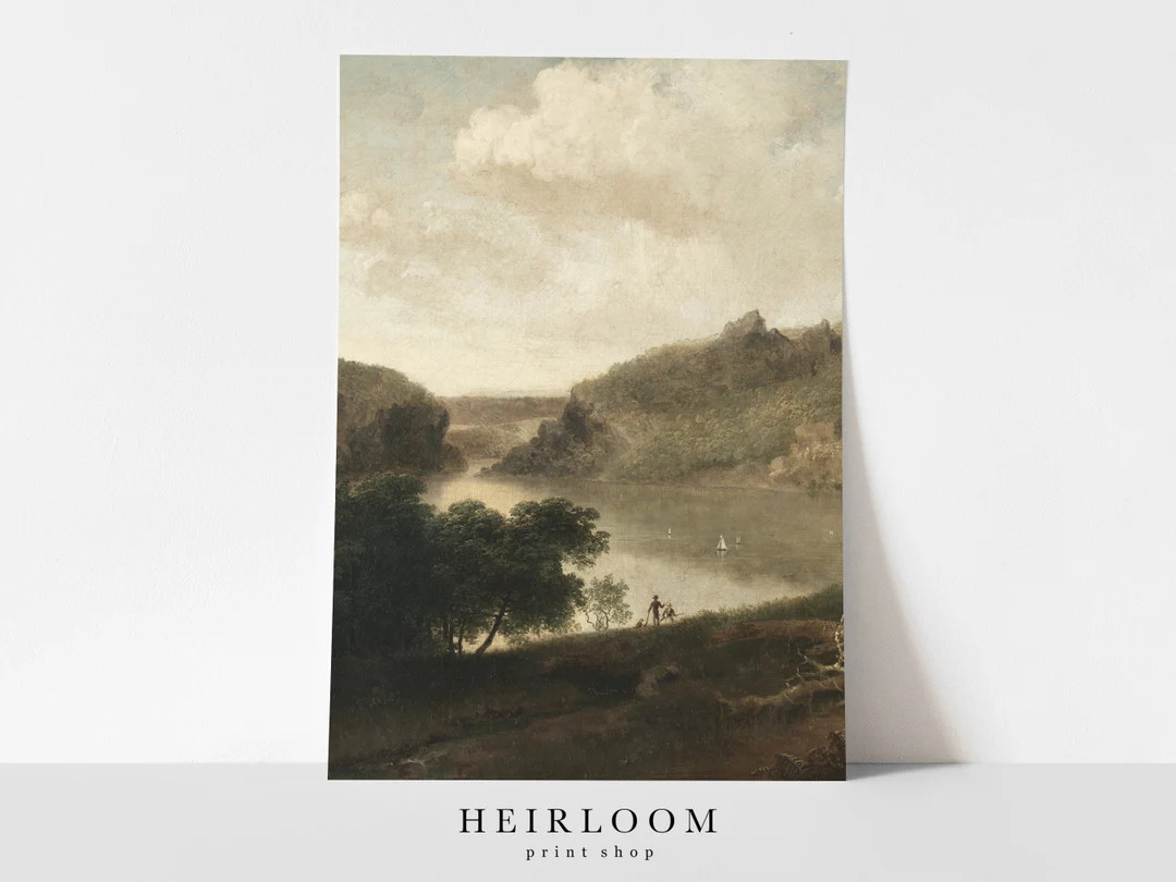 Vertical Landscape Prints Wall Art | Vintage Painting Print | ART PRINTS | Lakeview II | Etsy (US)