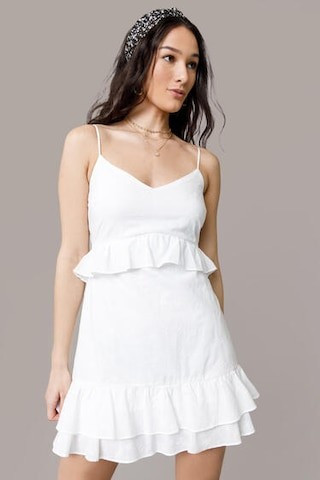 Emelia Eyelet Ruffled Mini Dress | Francesca's