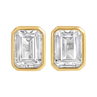 The Emerald Bezel Studs | Erin Fader Jewelry Design