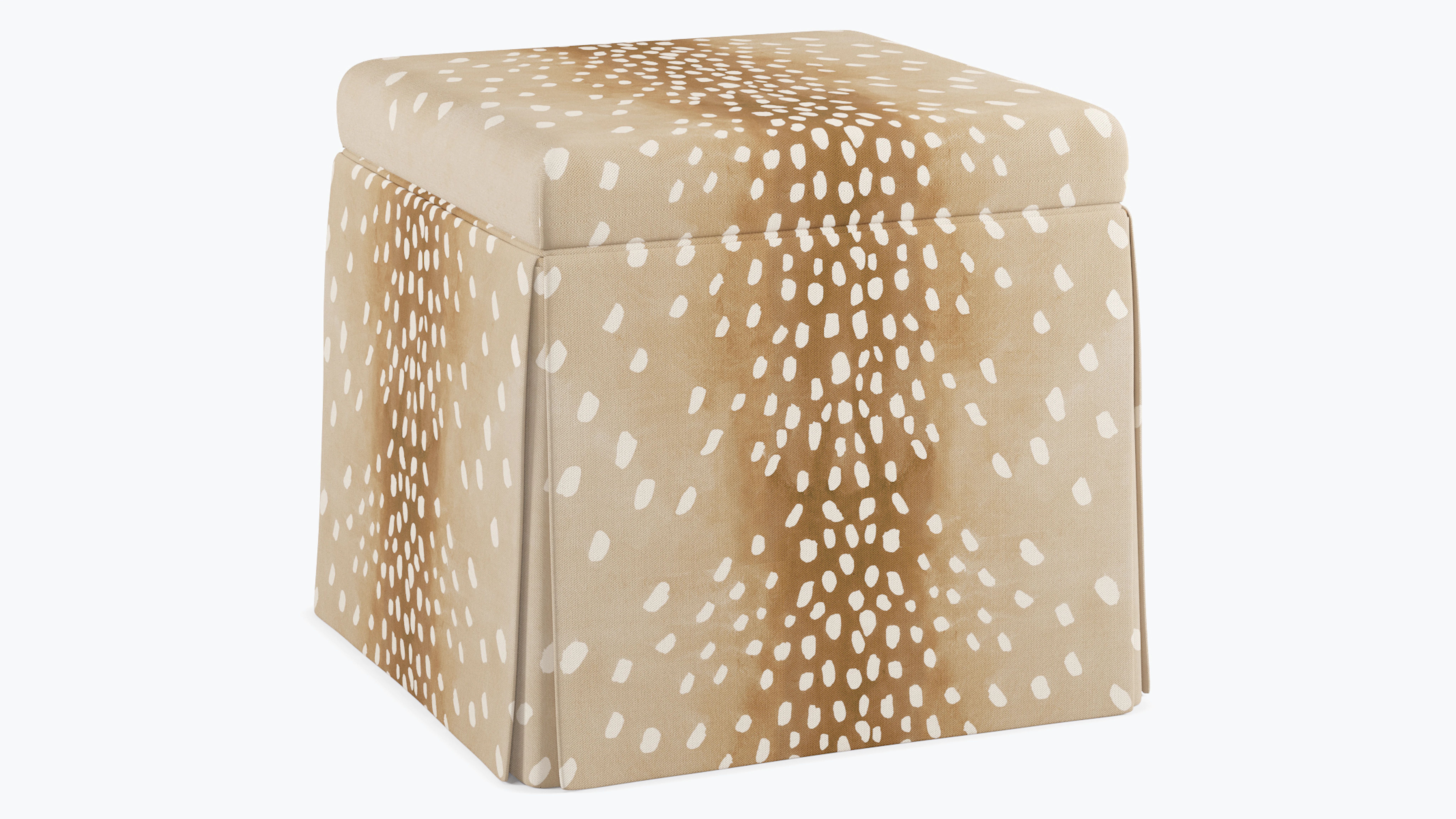 Skirted Storage Ottoman | Fawn | The Inside