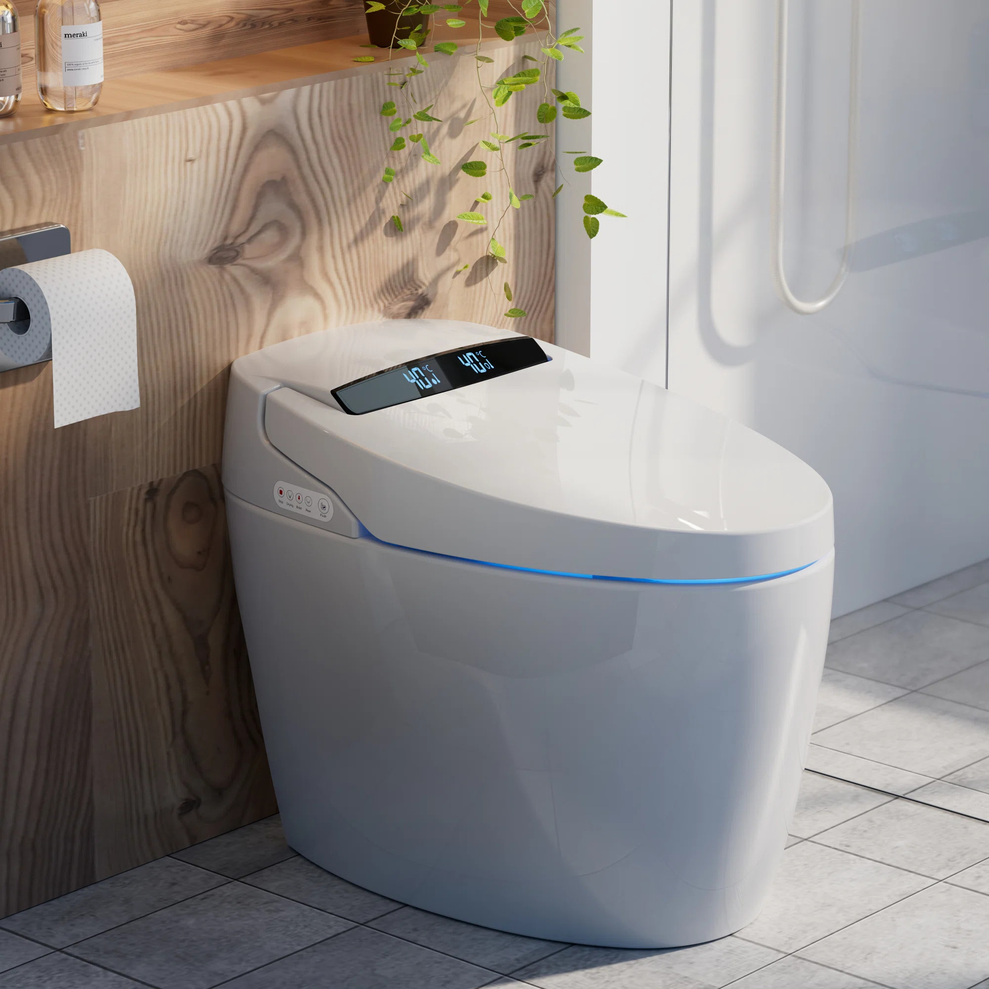 BCAN Smart Toilet with Advance Bidet And Auto Open Lid, Soft-closing Heat Seat, Tankless Auto Flu... | Wayfair North America