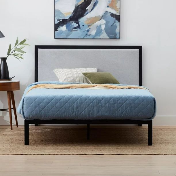Gap Home Metal Upholstered Bed, Queen, Gray - Walmart.com | Walmart (US)