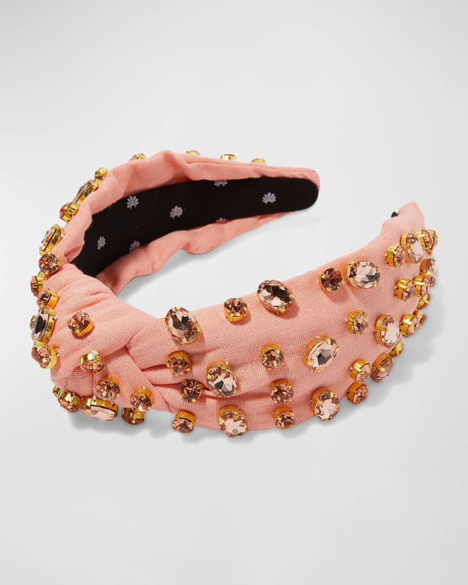 Lele Sadoughi Knotted Oval Crystal Headband | Neiman Marcus