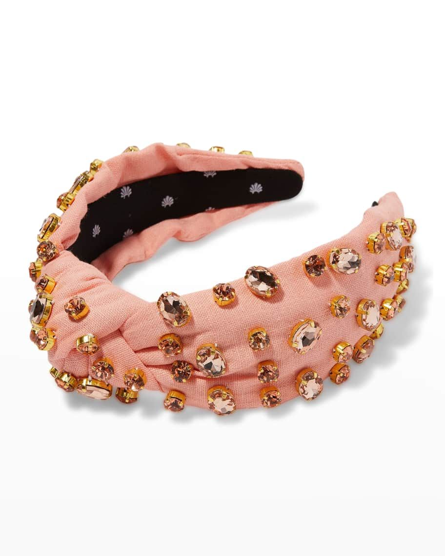 Lele Sadoughi Knotted Oval Crystal Headband | Neiman Marcus