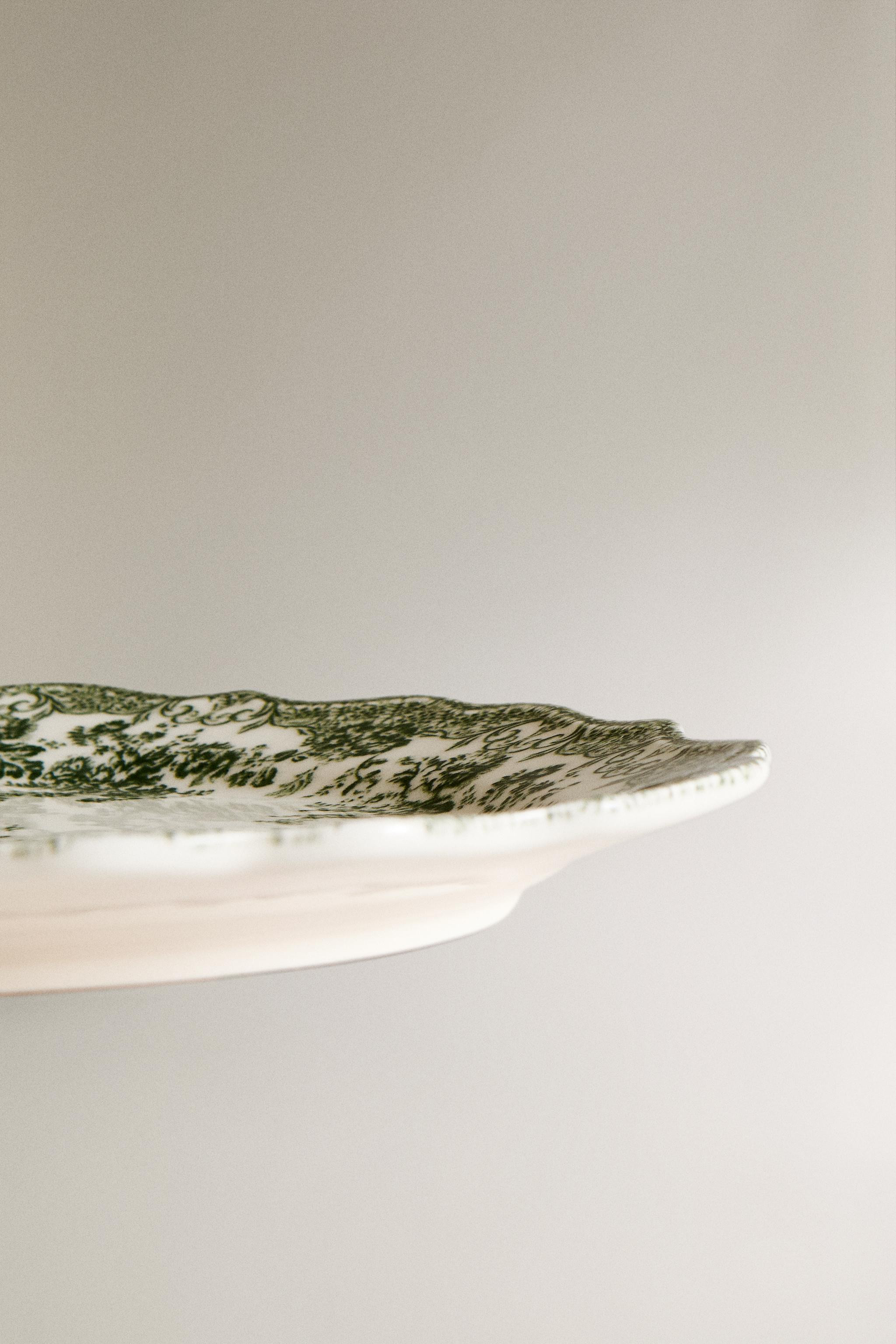 FLORAL EARTHENWARE SERVING DISH | Zara US