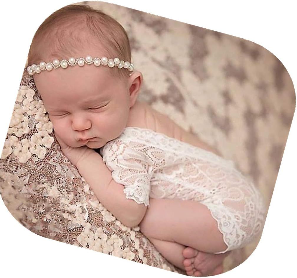 Fashion Cute Newborn Baby Girls Photography Props Lace Romper Photo Shoot Props Outfits | Amazon (US)