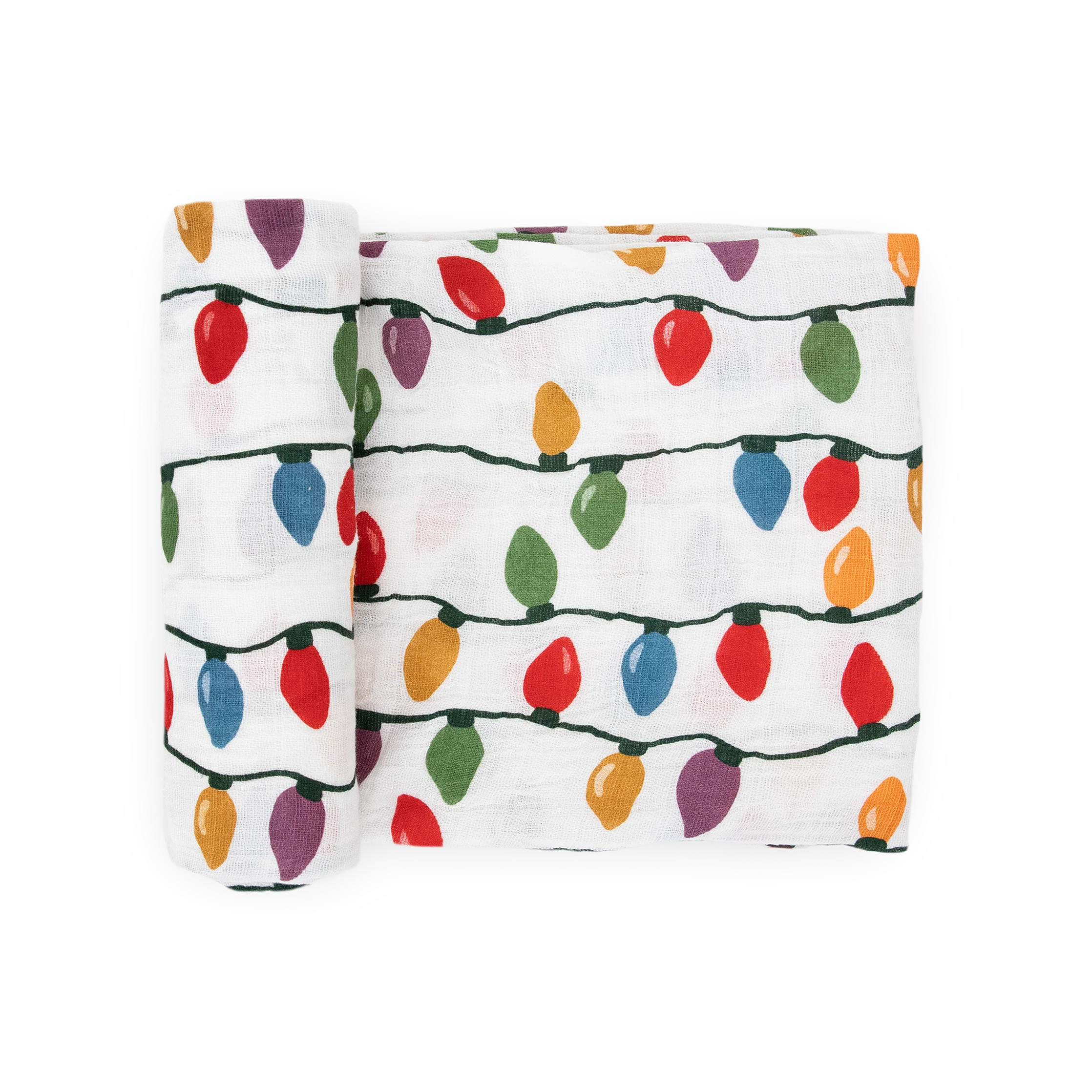 Cotton Muslin Swaddle Blanket - Christmas Bulbs | Little Unicorn