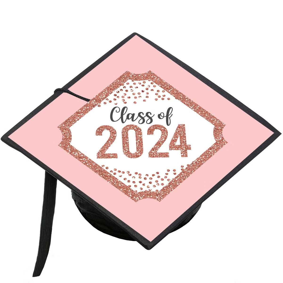 Big Dot of Happiness Rose Gold Grad - 2024 Graduation Cap Decorations Kit - Grad Cap Cover | Target