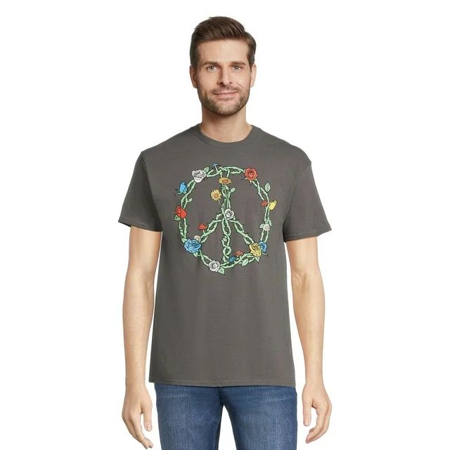 Men's and Big Men's Peace Sign Graphic Tee with Short Sleeves, Sizes S-3XL | Walmart (US)
