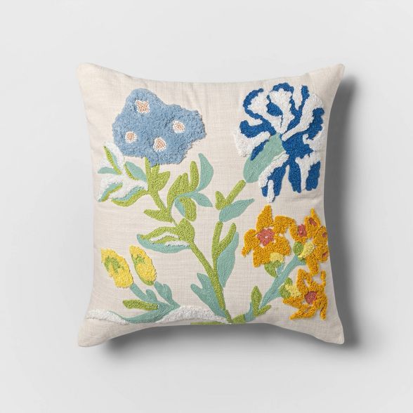 Square Floral Pillow White - Opalhouse™ | Target