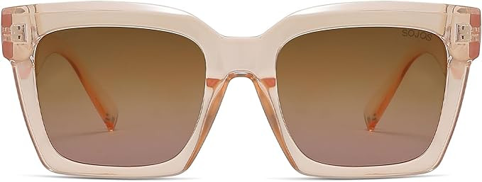 SOJOS Trendy Square Polarized Sunglasses for Womens Mens,Retro Plastic Frame Shades Designer Insp... | Amazon (US)