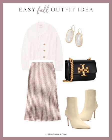 Style a satin midi skirt with a button up cardigan for a chic fall outfit. Finish the look with pointed toe booties and a Tory Burch handbag. 

#LTKstyletip #LTKSeasonal #LTKitbag