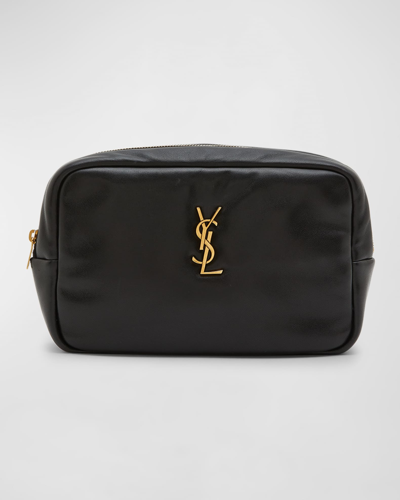 Mini Cosmetic YSL Pouch in Padded Smooth Leather | Neiman Marcus