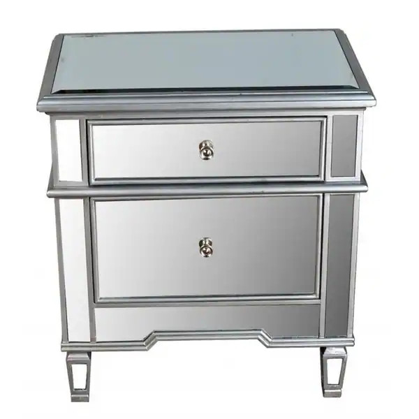 Best Master Furniture 2 Drawer Mirrored Nightstand | Bed Bath & Beyond