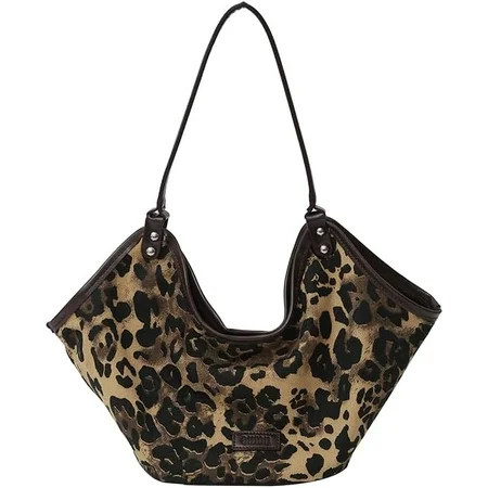 Designer Handbag for Women Leopard Print Purse Slouchy Tote Bag Large Crescent Shoulder Bag Fall Purse Top-handle Satchel | Walmart (US)