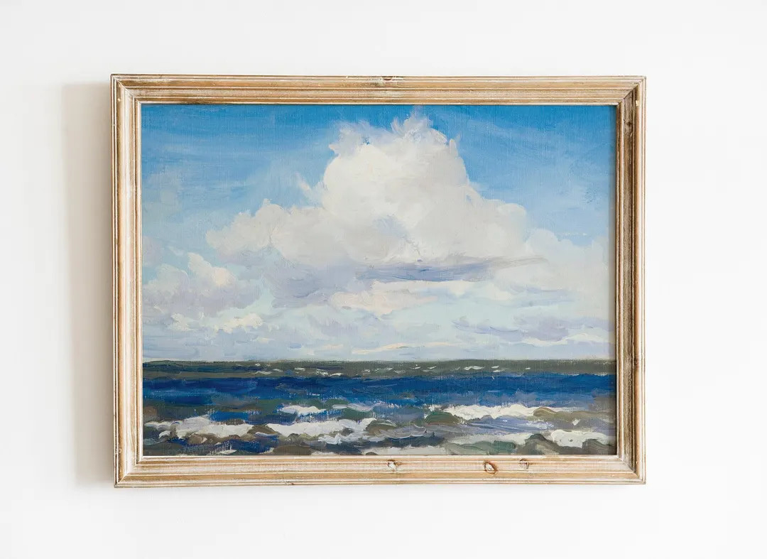Seascape Painting, Beach Landscape, Coastal Print, Landscape Oil Painting / P690 - Etsy | Etsy (US)