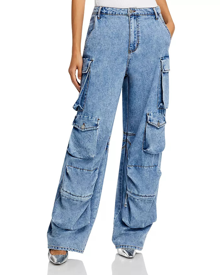 High Rise Cargo Jeans in Blue Wave | Bloomingdale's (US)