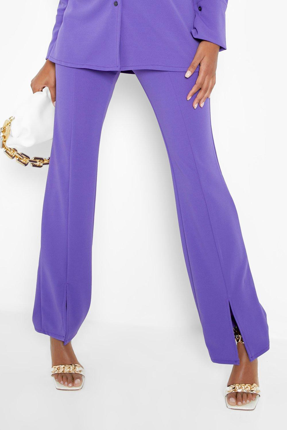 Split Front Slim Fit Trousers | Boohoo.com (UK & IE)