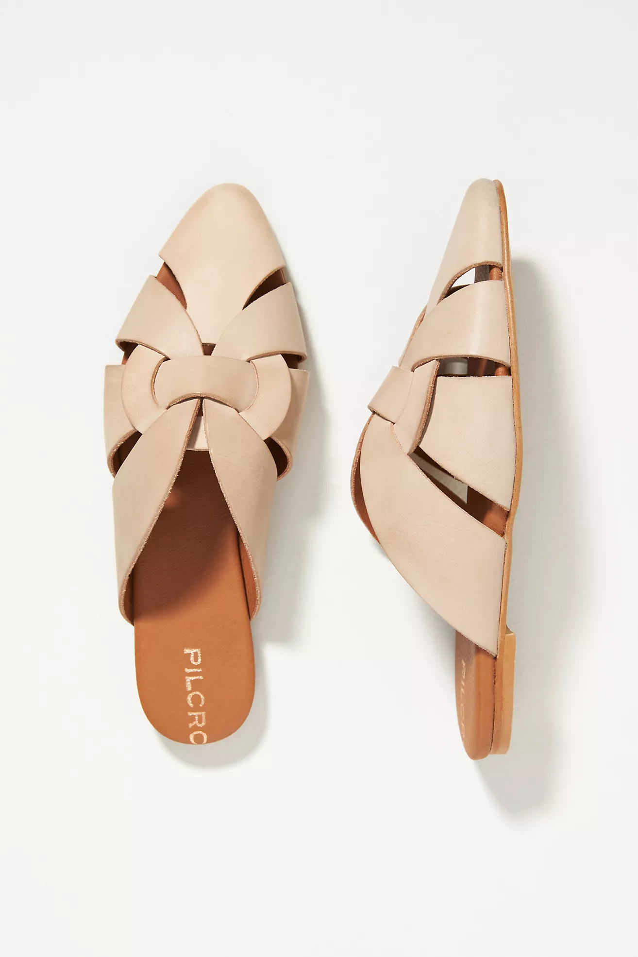 Pilcro Twisted Leather Slides | Anthropologie (US)