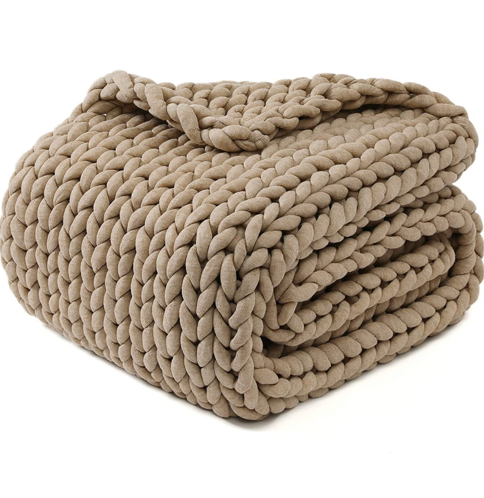 YnM Original Hand Knitted Throw Blanket, Cosy & Breathable Chunky Knit Throw, no Pilling or Shedding, Stylish Home Décor Piece (Beige, 40"x50") 

#LTKFind #LTKhome
