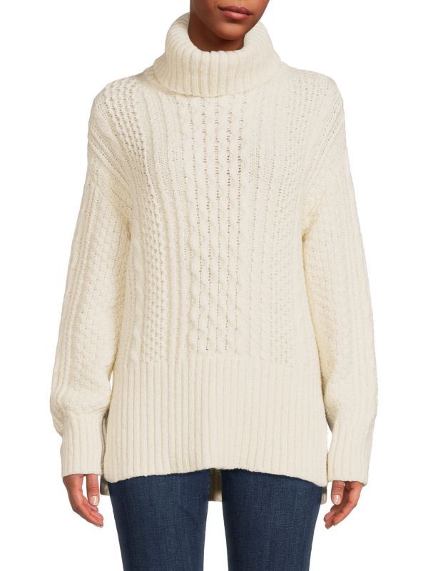 Cable Knit Alpaca Blend Turtleneck Sweater | Saks Fifth Avenue OFF 5TH