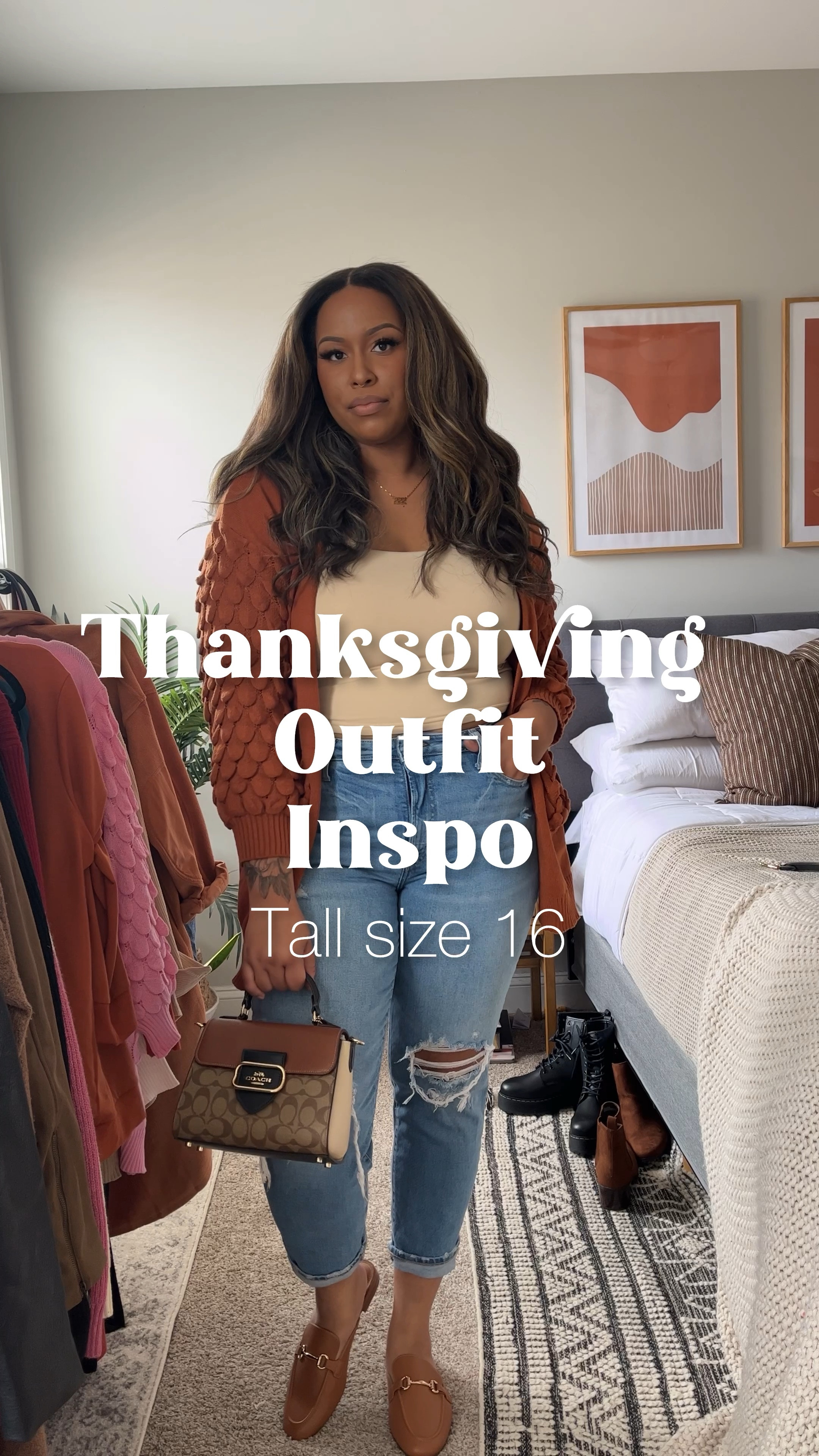Thanksgiving Outfit Inspo on a Tall size 16! I’ll have the shoes and socks linked on a different post! I couldn’t link everything here. #LTKstyletip 

Tall women fashion
Tall girl friendly fashion
Tall women
6’0

#LTKSeasonal #LTKVideo