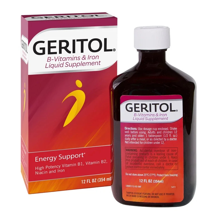 Geritol, Liquid Vitamin and Iron Supplement, Energy Support, Contains High Potency B-Vitamins and... | Walmart (US)