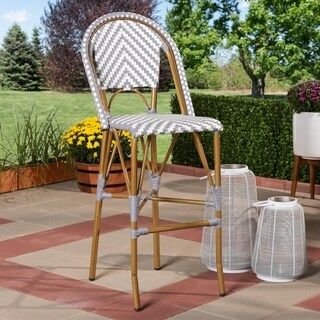 Indoor and Outdoor Stackable Bar Stool by Baxton Studio - White/Grey | Bed Bath & Beyond