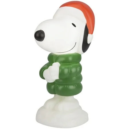 Christmas LED Blow Mold Decor Snoopy in Puffer Coat Peanuts , 14 inch | Walmart (US)