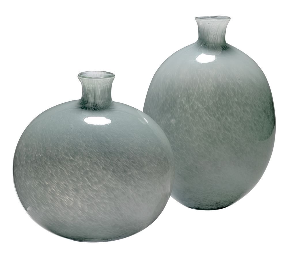 Vivienne Glass Vases, Set Of 2 - Gray | Pottery Barn (US)