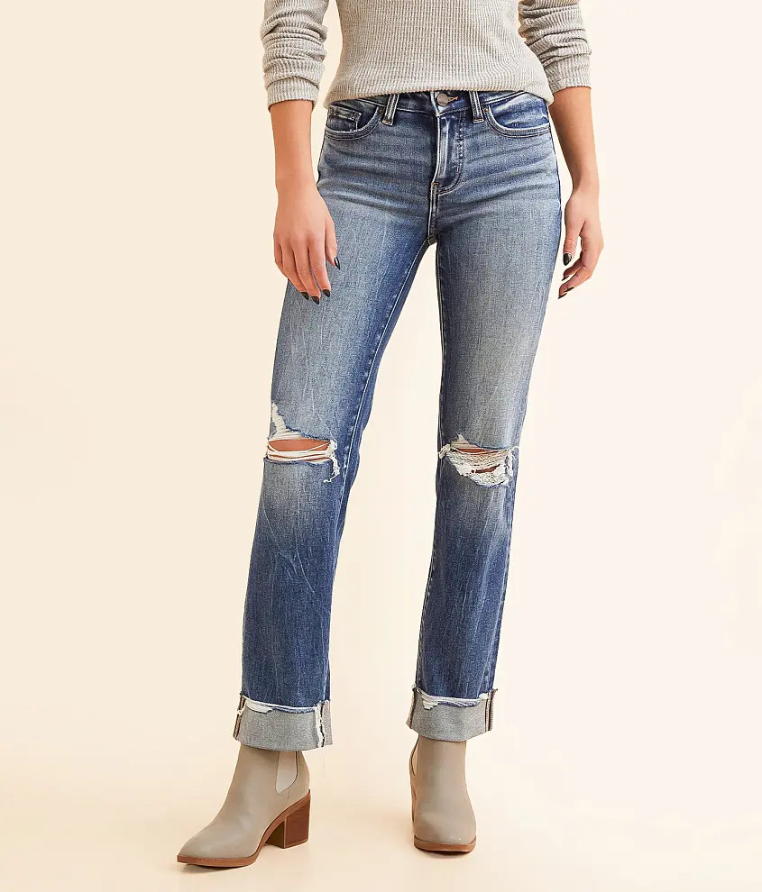 Andi Cropped Straight Stretch Cuffed Jean | Buckle