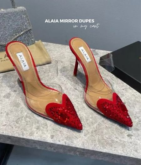 Valentine’s Day Alaia Crystal Heart Heeled Mules Mirror Dupes! Just bought!

#LTKfindsunder100 #LTKshoecrush #LTKstyletip