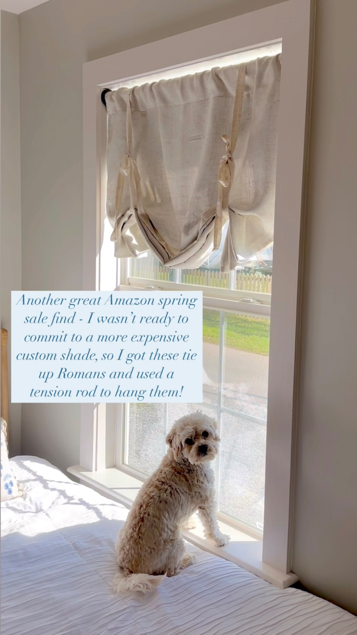 Another great amazon spring sale find - I wasn’t ready to commit to a more expensive custom shade, so I got these tie up Roman shades

Side note - I used a tension rod to hang them (because I avoid the toolbox like the plague 😅)

#LTKSaleAlert #LTKHome #LTKStyleTip
